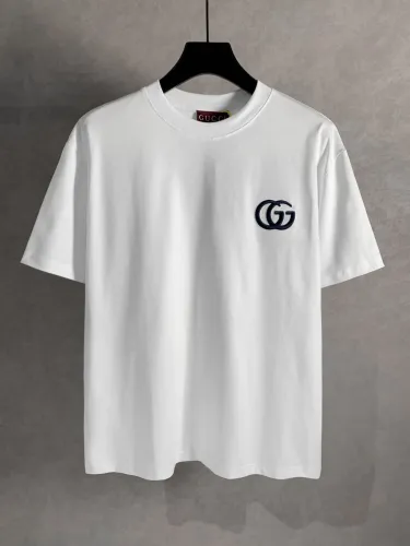 Gucci New Classic Double G Logo Embroidered Cotton T-Shirt