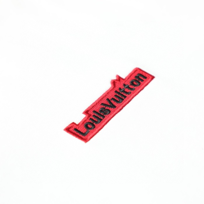 Louis Vuitton Red Small Logo Embroidered Casual T-Shirts