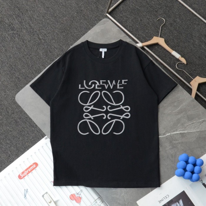 Loewe Logo Embroidery Relaxed Fit T-Shirt in Cotton