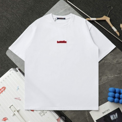 Louis Vuitton Red Small Logo Embroidered Casual T-Shirts