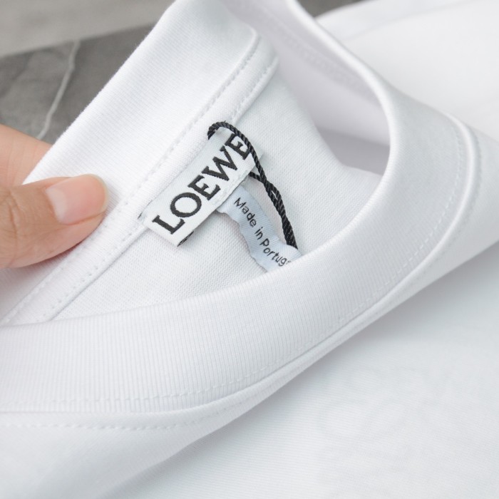 Loewe Logo Embroidery Relaxed Fit T-Shirt in Cotton