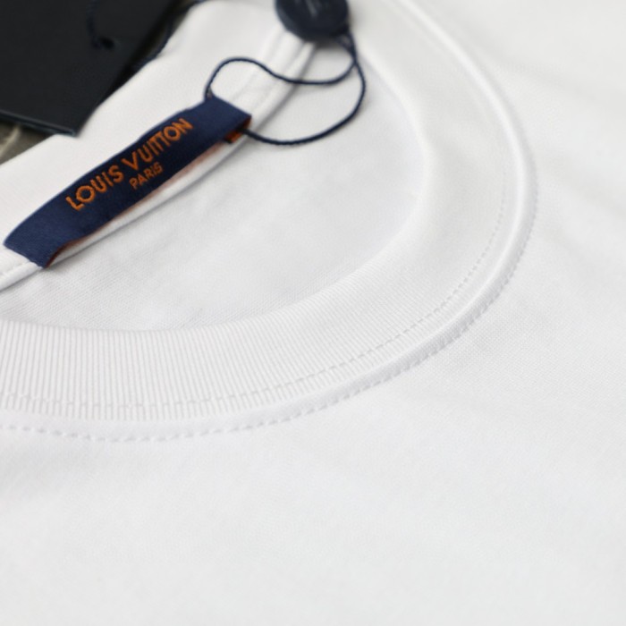Louis Vuitton Red Small Logo Embroidered Casual T-Shirts
