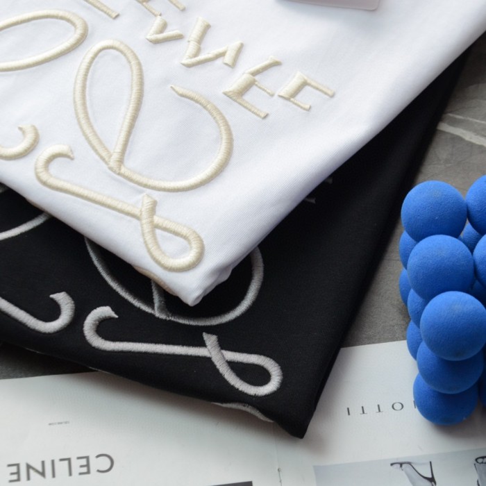 Loewe Logo Embroidery Relaxed Fit T-Shirt in Cotton