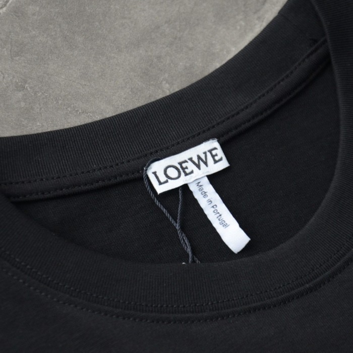 Loewe Logo Embroidery Relaxed Fit T-Shirt in Cotton