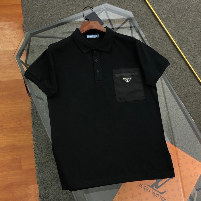 Prada Classic Metal Logo Polo Tee