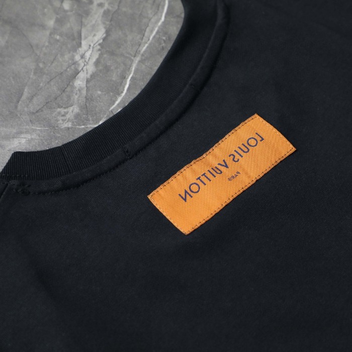 Louis Vuitton Red Small Logo Embroidered Casual T-Shirts