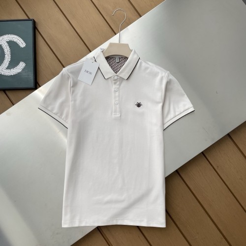 Dior Classic Logo Jacquard Bee Embroidered Polo Tee
