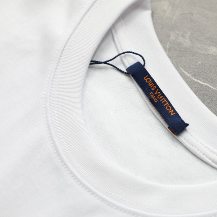 Louis Vuitton Red Small Logo Embroidered Casual T-Shirts