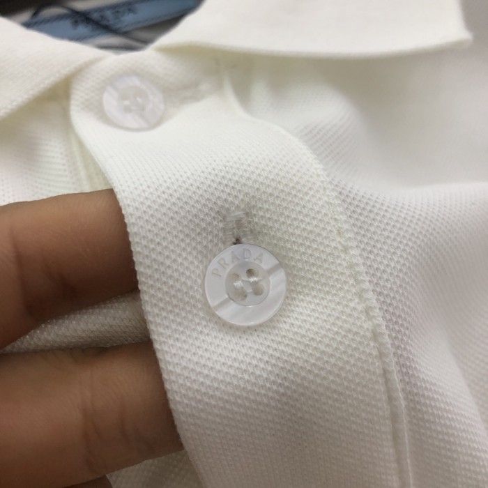 Prada Classic Metal Logo Polo Tee