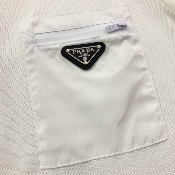 Prada Classic Metal Logo Polo Tee