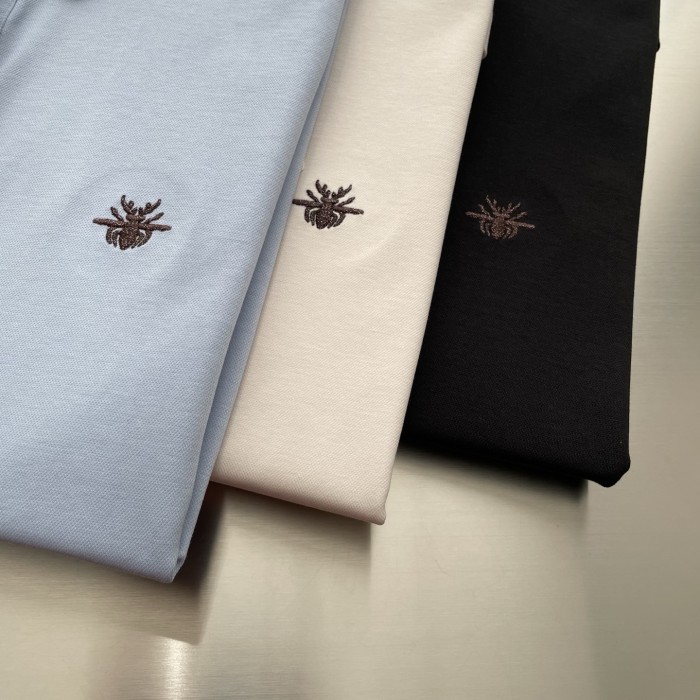Dior Classic Logo Jacquard Bee Embroidered Polo Tee