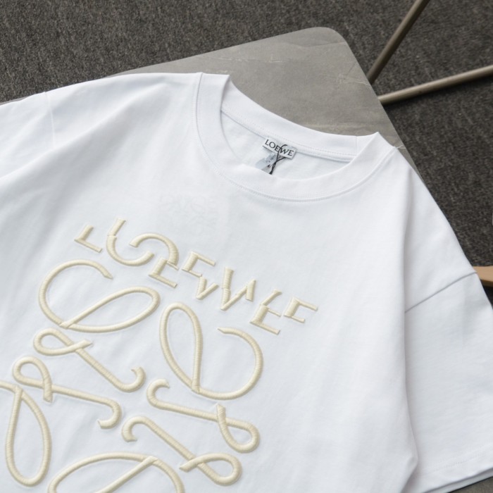 Loewe Logo Embroidery Relaxed Fit T-Shirt in Cotton