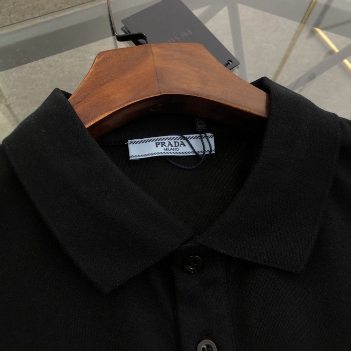 Prada Classic Metal Logo Polo Tee