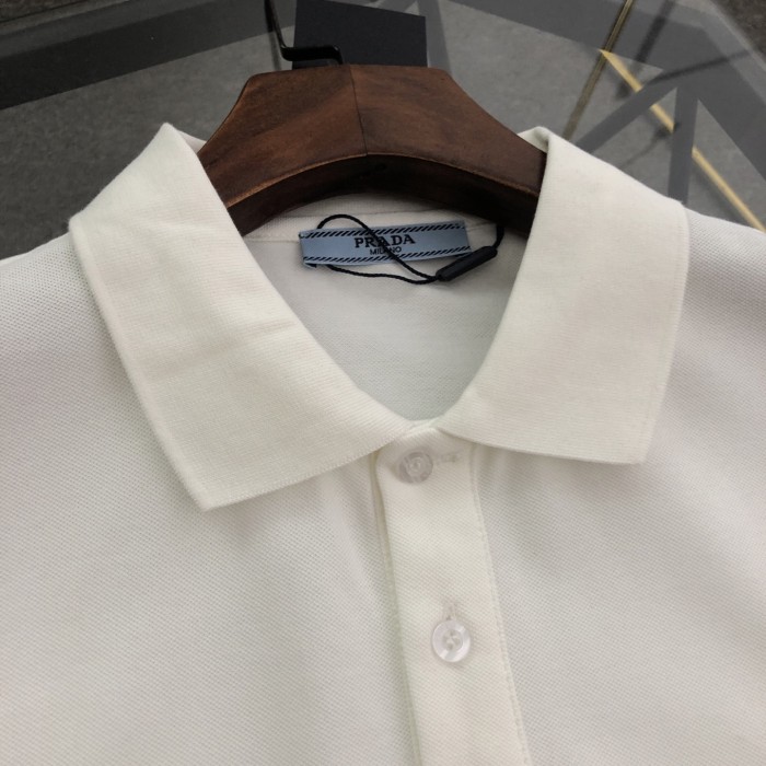 Prada Classic Metal Logo Polo Tee