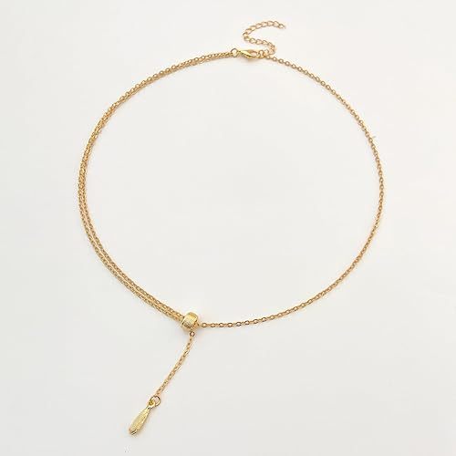 Dainty Gold Y-Shape Lariat Chain Necklace for Women