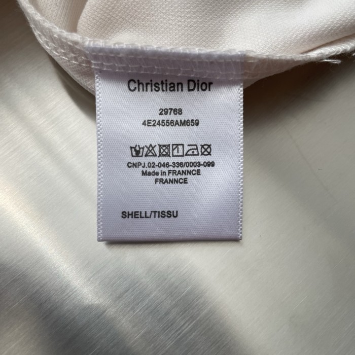 Dior Classic Logo Jacquard Bee Embroidered Polo Tee