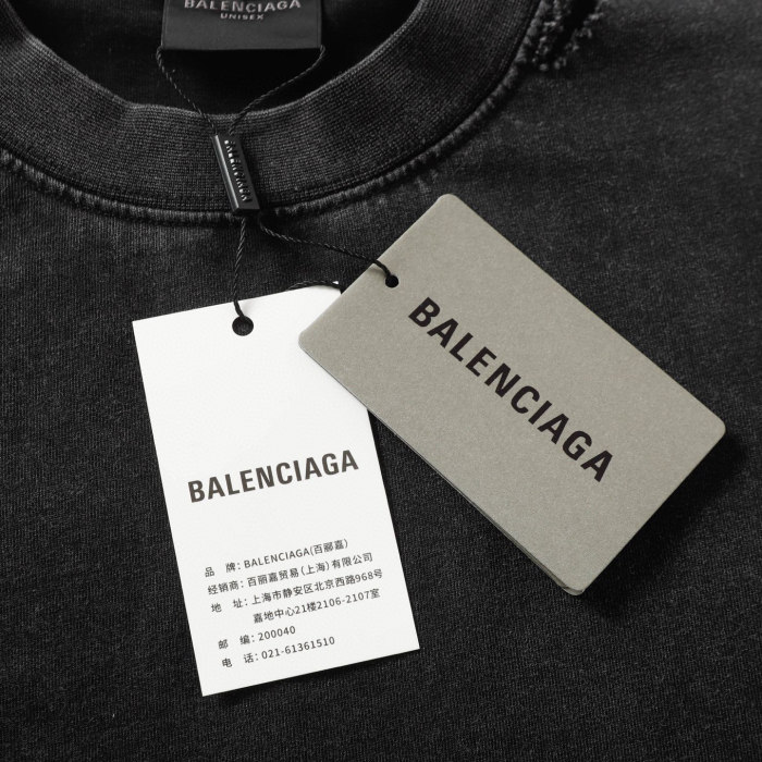 Balenciaga Old Paper Clip Safety Pin Tee Short Sleeve