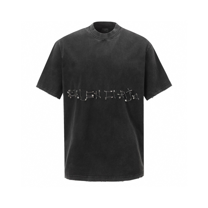 Balenciaga Old Paper Clip Safety Pin Tee Short Sleeve