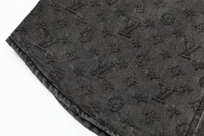 Louis Vuitton Obscure Jacquard Denim Short Sleeve Shirt