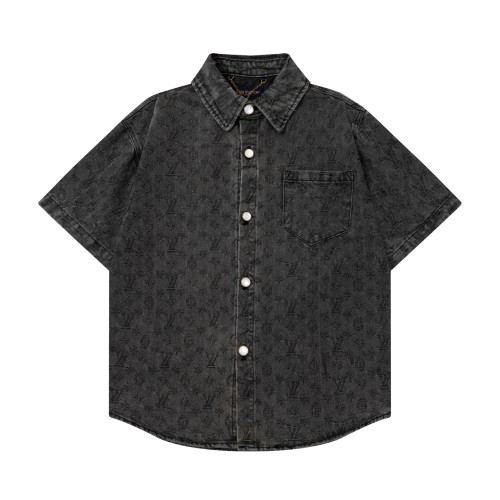 Louis Vuitton Obscure Jacquard Denim Short Sleeve Shirt