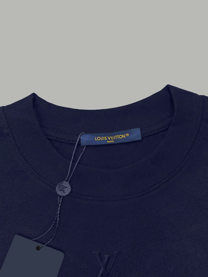 Louis Vuitton Logo Cotton Short-sleeved Embossed LV T-Shirt