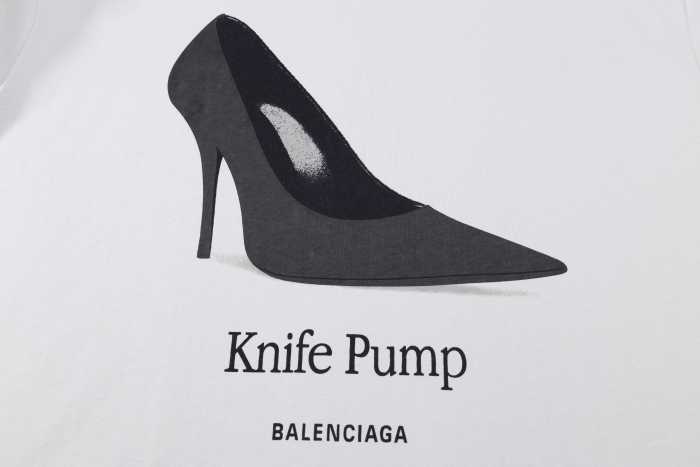 Balenciaga Paris High Heels Printed Short-sleeved T-shirt