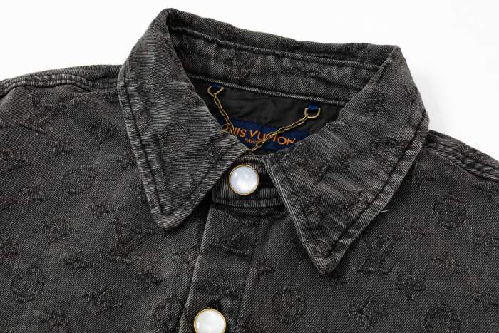 Louis Vuitton Obscure Jacquard Denim Short Sleeve Shirt