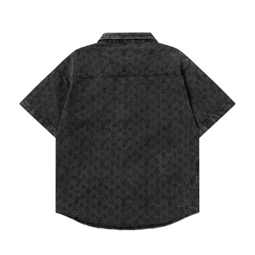 Louis Vuitton Obscure Jacquard Denim Short Sleeve Shirt