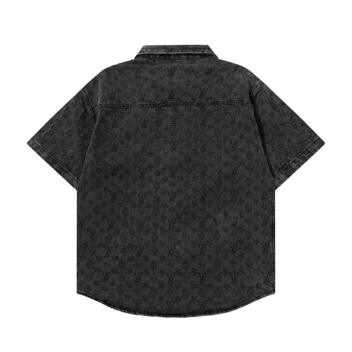 Louis Vuitton Obscure Jacquard Denim Short Sleeve Shirt