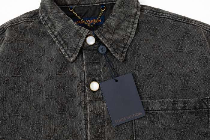 Louis Vuitton Obscure Jacquard Denim Short Sleeve Shirt
