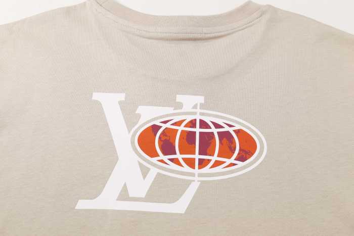 Louis Vuitton World Map Embellished Graphic Cotton T-Shirt