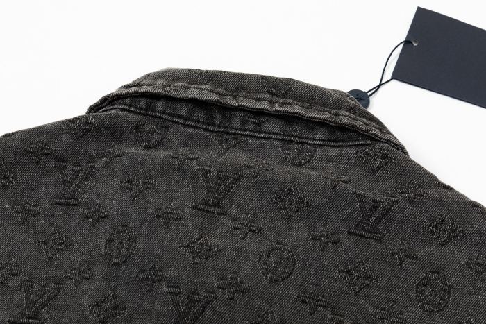 Louis Vuitton Obscure Jacquard Denim Short Sleeve Shirt