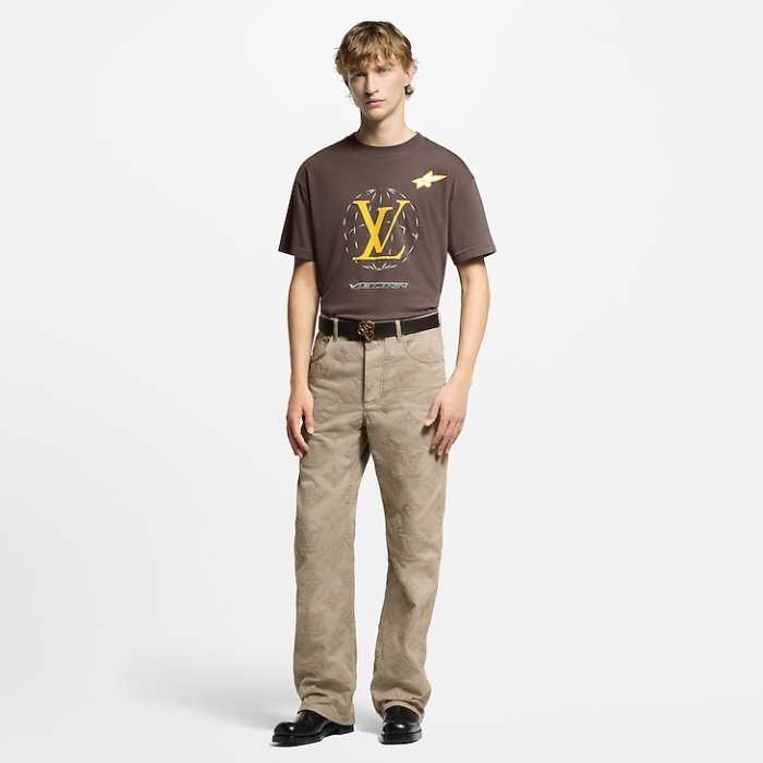 Louis Vuitton Washed Embellished Cotton T-Shirt