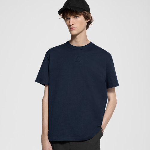 Louis Vuitton Logo Cotton Short-sleeved Embossed LV T-Shirt