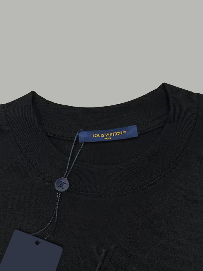 Louis Vuitton Logo Cotton Short-sleeved Embossed LV T-Shirt