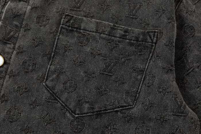 Louis Vuitton Obscure Jacquard Denim Short Sleeve Shirt
