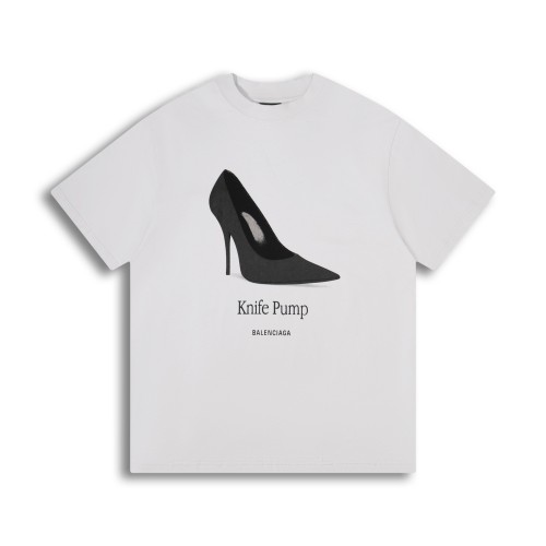 Balenciaga Paris High Heels Printed Short-sleeved T-shirt