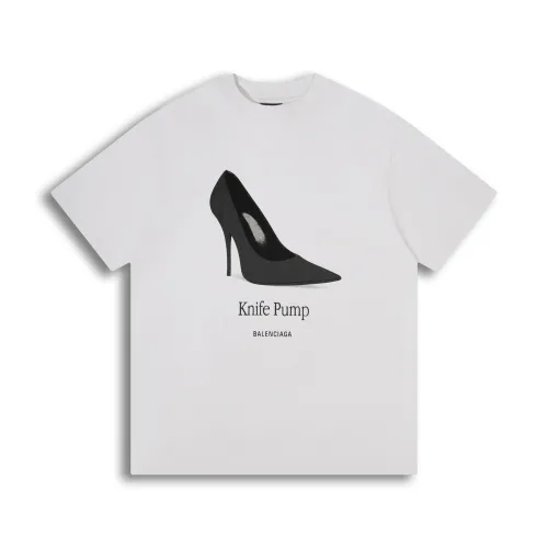 Balenciaga Paris High Heels Printed Short-sleeved T-shirt