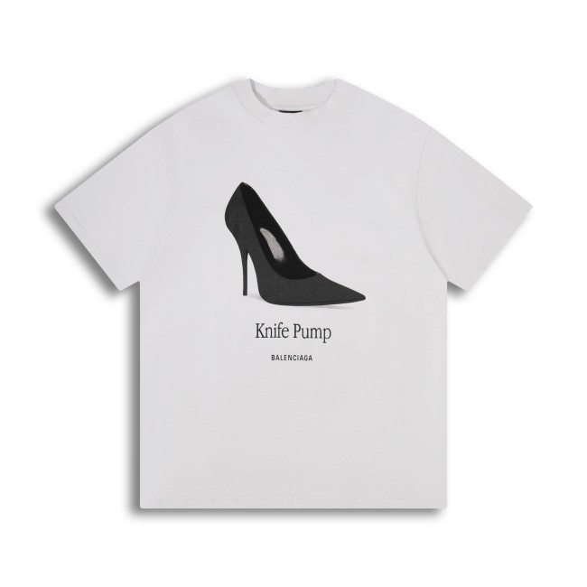 Balenciaga Paris High Heels Printed Short-sleeved T-shirt