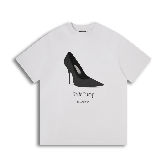 Balenciaga Paris High Heels Printed Short-sleeved T-shirt