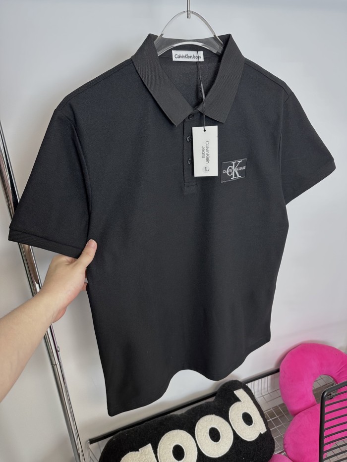 Calvin Klein Classic Logo Print Cotton Polo Shirts