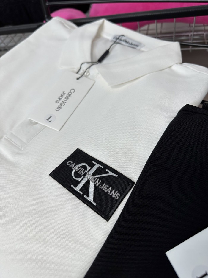 Calvin Klein Classic Logo Print Cotton Polo Shirts
