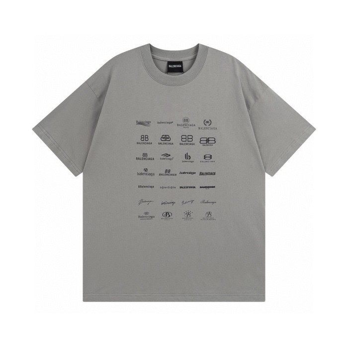 Balenciaga Full Print LOGO Cotton Short Sleeve T-shirt