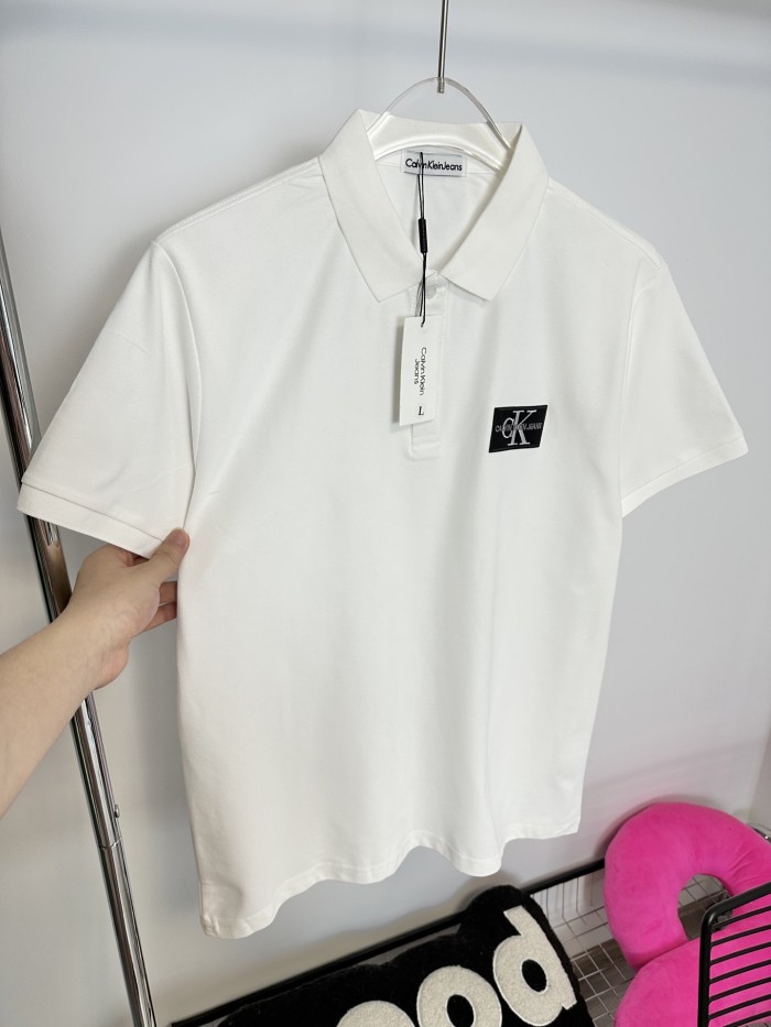 Calvin Klein Classic Logo Print Cotton Polo Shirts