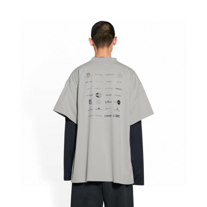 Balenciaga Full Print LOGO Cotton Short Sleeve T-shirt