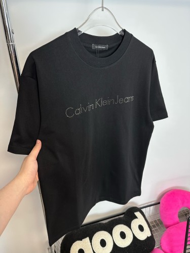 CALVIN KLEIN Logo Diamond Cotton Short-sleeved T-shirt