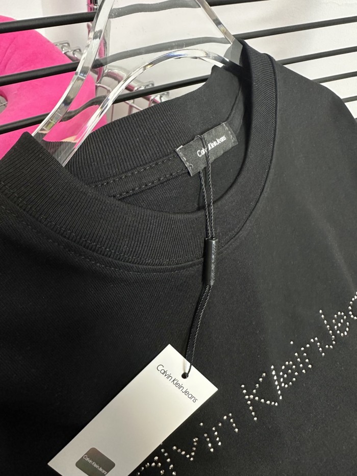 CALVIN KLEIN Logo Diamond Cotton Short-sleeved T-shirt