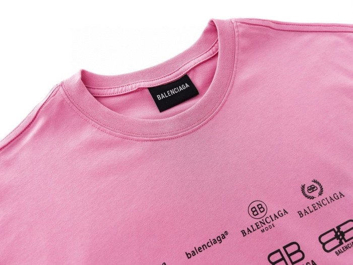 Balenciaga Full Print LOGO Cotton Short Sleeve T-shirt