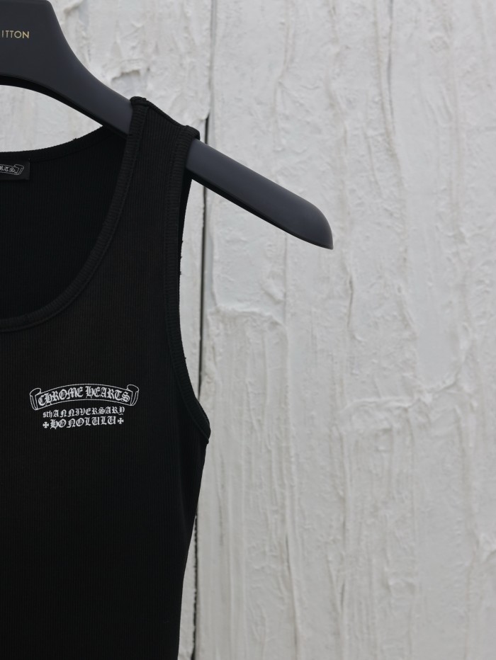 Chrome Hearts Cross Sanskrit Print Knitted Vest Tee