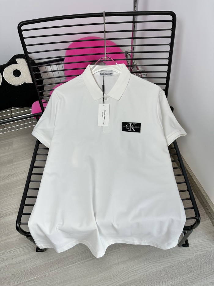 Calvin Klein Classic Logo Print Cotton Polo Shirts